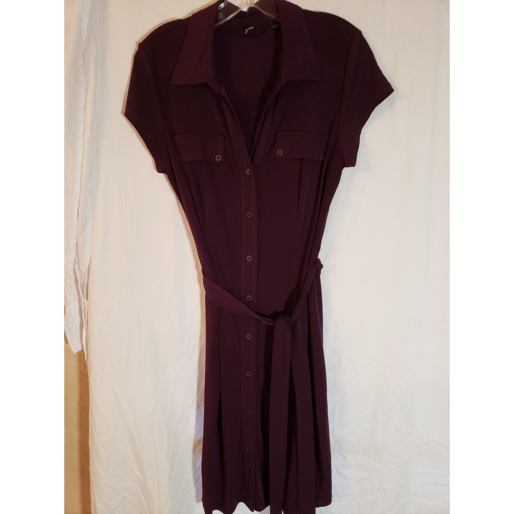 Women's Girw Purple Short Sleeve Shirt Dress Size M